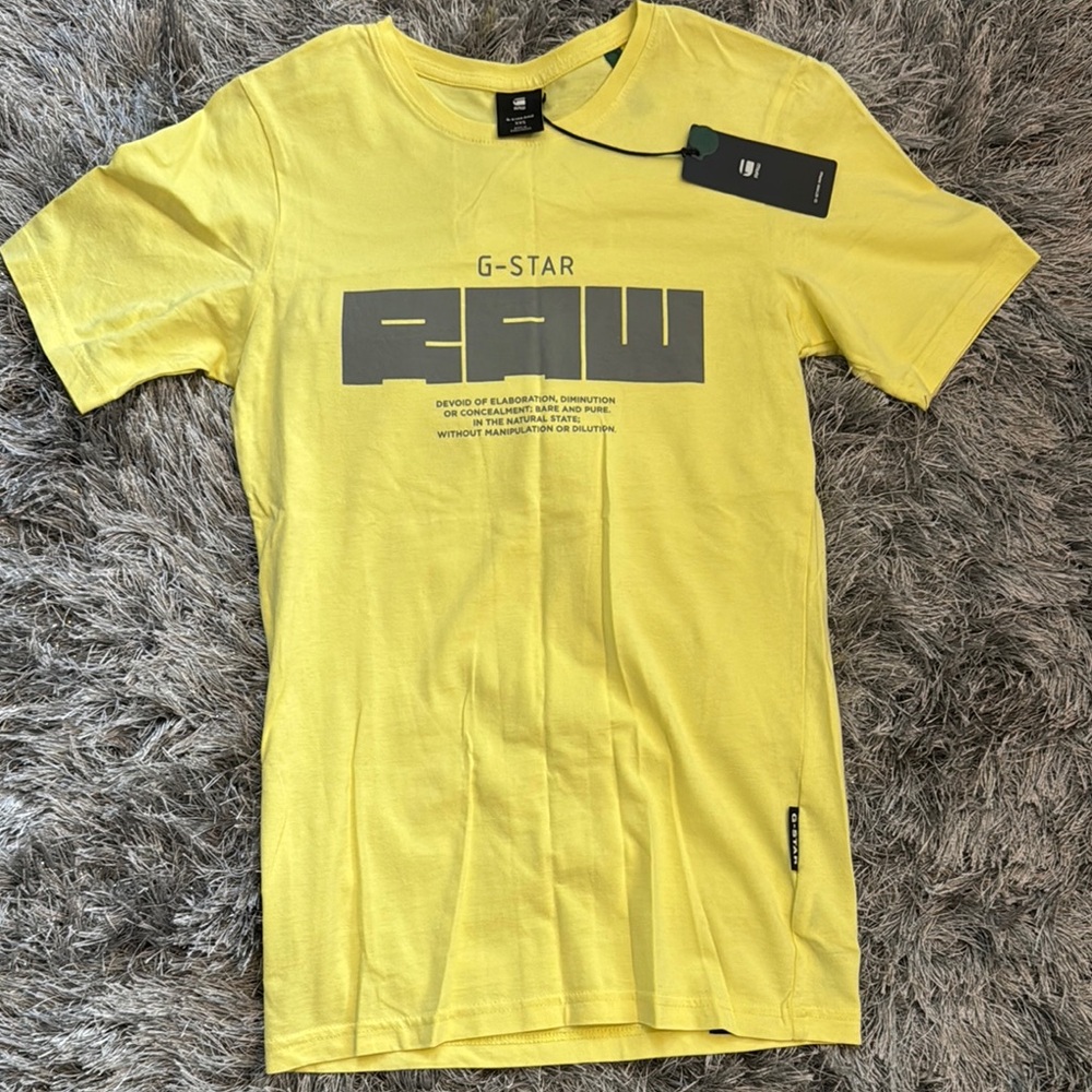 G-Star Men's Yellow T-Shirt